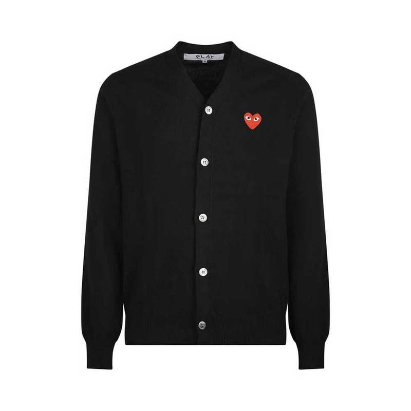 [국내배송] 꼼데가르송 가디건 레드하트 남여공용 블랙 - Comme des Garcons