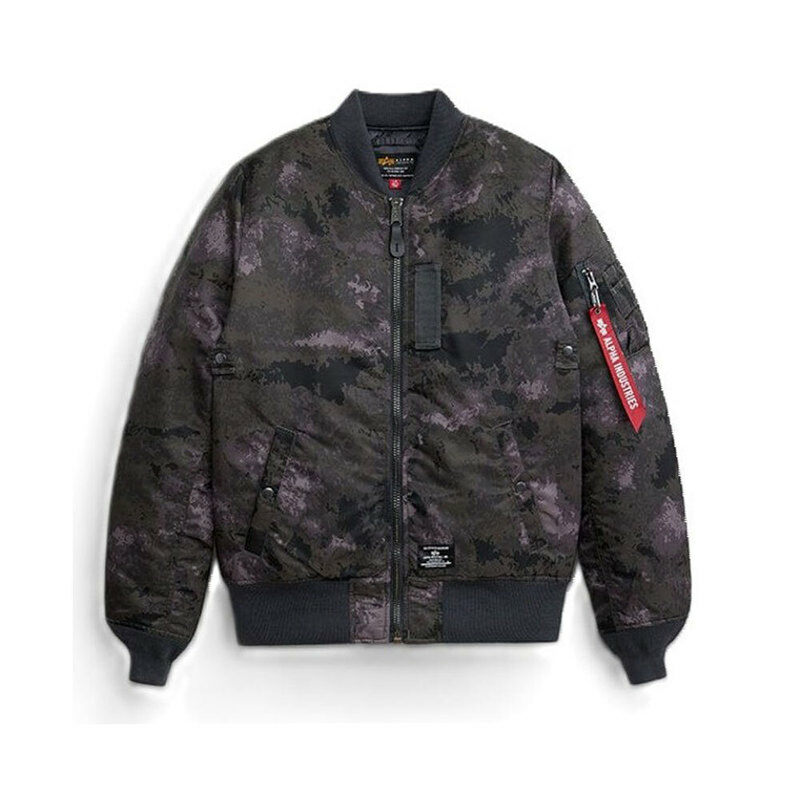 [국내배송] 알파인더스트리 MA-1 자켓 플라이트 항공점퍼 남성 블랙 카모 - Alpha Industries