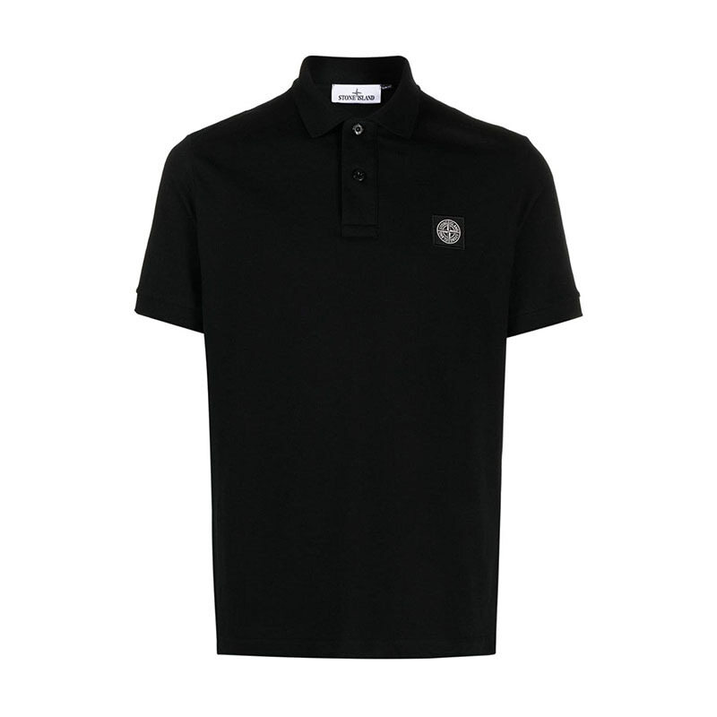 스톤아일랜드 로고 패치 블랙 남성 폴로 티셔츠 80152SC17 A0029 - Stone Island