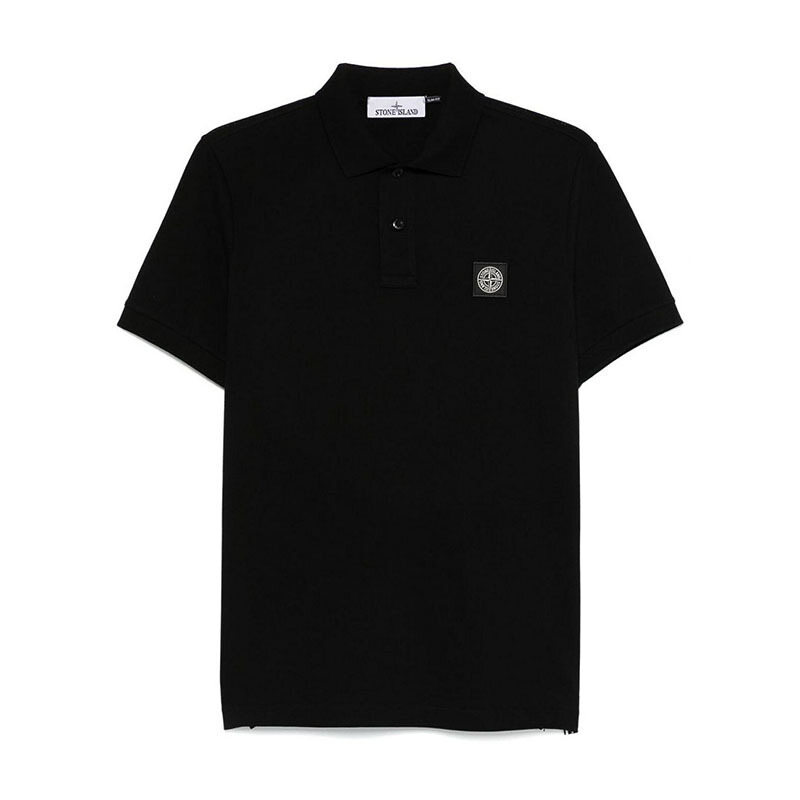 스톤아일랜드 로고 패치 블랙 남성 폴로 티셔츠 K1S15 22002SC S0017 V0029 - Stone Island