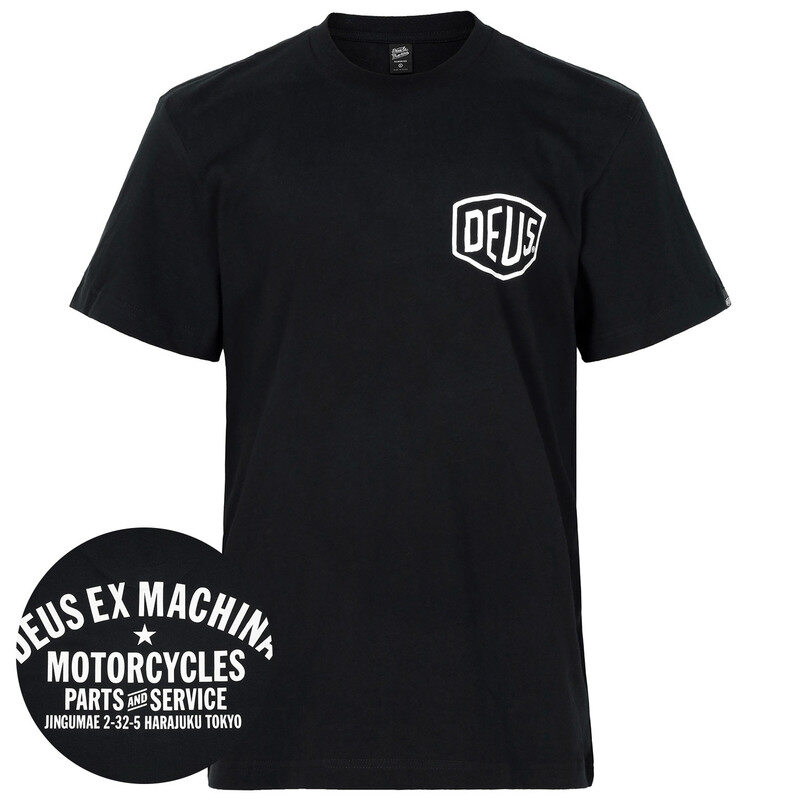 데우스엑스마키나 도쿄 하라주쿠 어드레스 남성 반팔 티셔츠 D261MTS126 BLACK - Deus Ex Machina