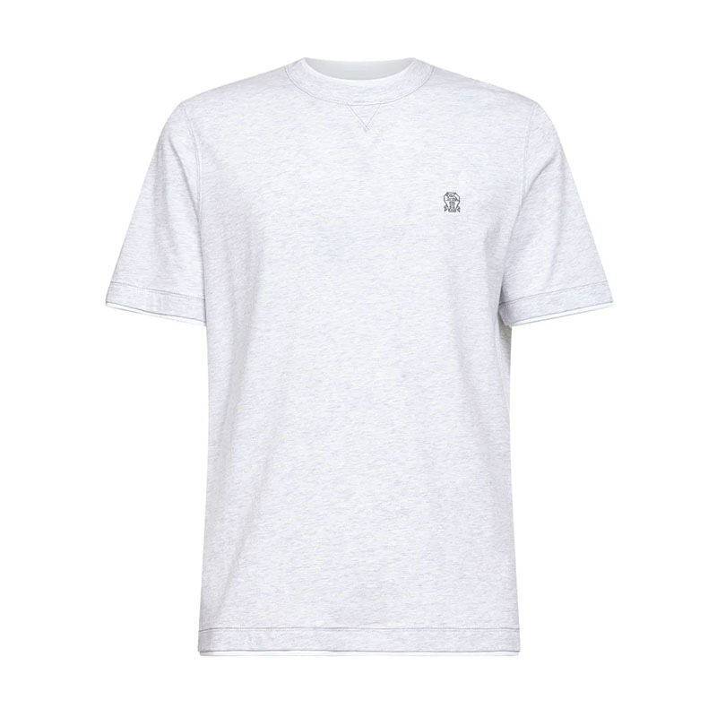 26SS 브루넬로쿠치넬리 로고 레이어드 남성 반팔 티셔츠 M0B137451G CY887 - Brunello Cucinelli