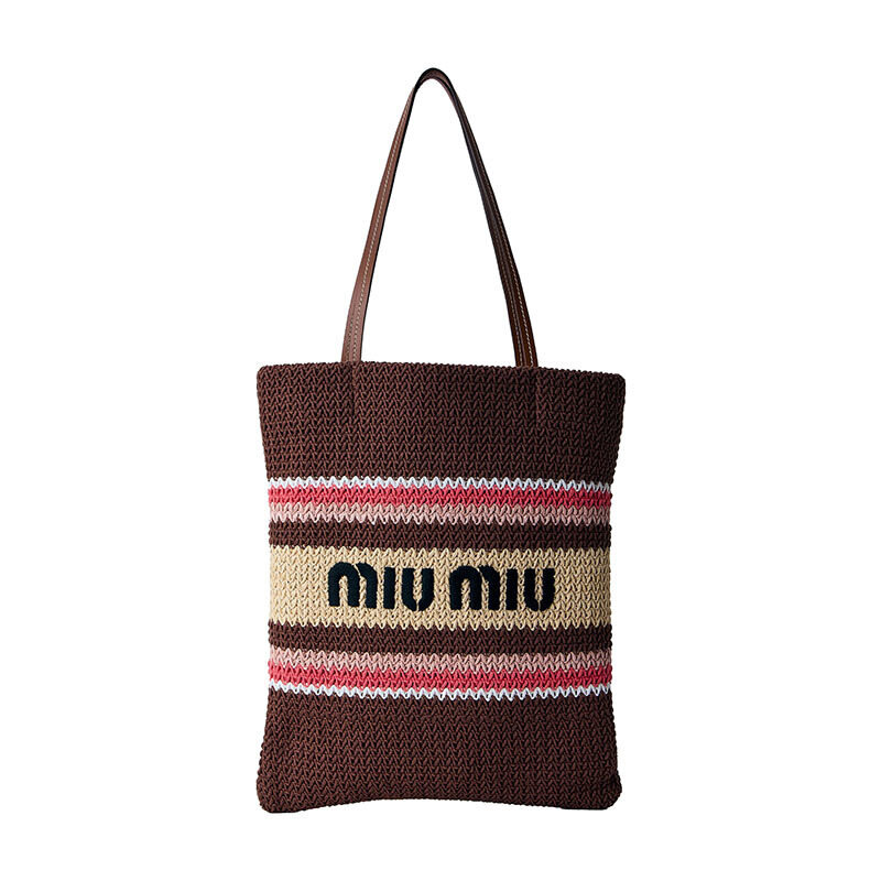 26SS 미우미우 라피아 여성 토트백 5BG248 2DO3 F05CP - Miu Miu