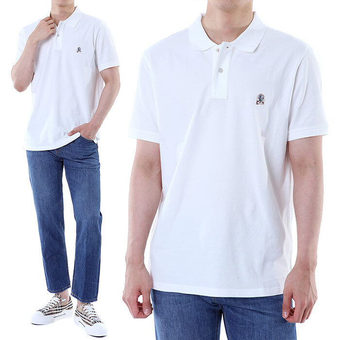 파라점퍼스 시그니처 로고패치 PK 카라 티셔츠 (화이트) PMP0E K01 0501 - Parajumpers