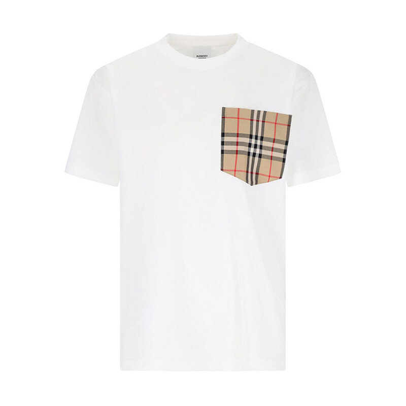 버버리 체크 포켓 여성 반팔 티셔츠 8080322 - Burberry