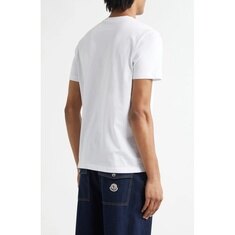26SS 몽클레르 플록 로고 남성 반팔 티셔츠 8C00067 8390T 001 썸네일 3