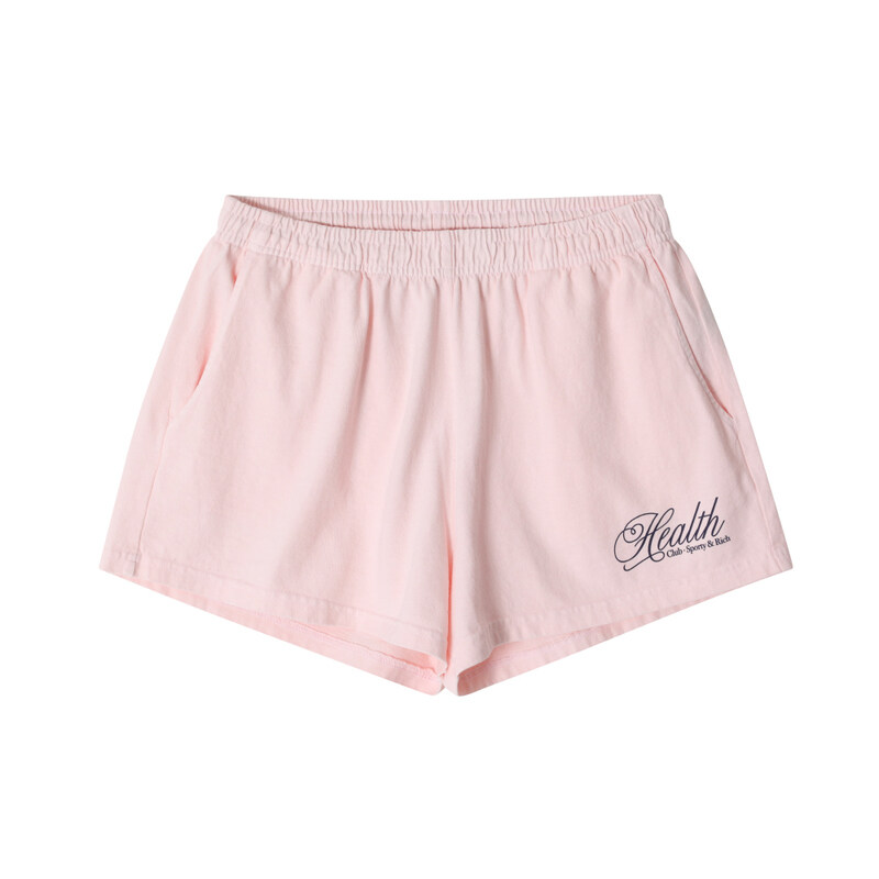 스포티앤리치 SH037620078P140 PINK DOLPHIN 헬스 (Health) 스크립트 디스코 쇼츠 공용 반바지 - Sporty & Rich