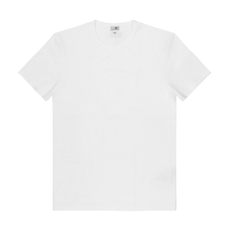 메종마르지엘라 MJM200020 101 MM6 넘버링 로고 패치 반팔 남성 언더웨어 - Maison Margiela