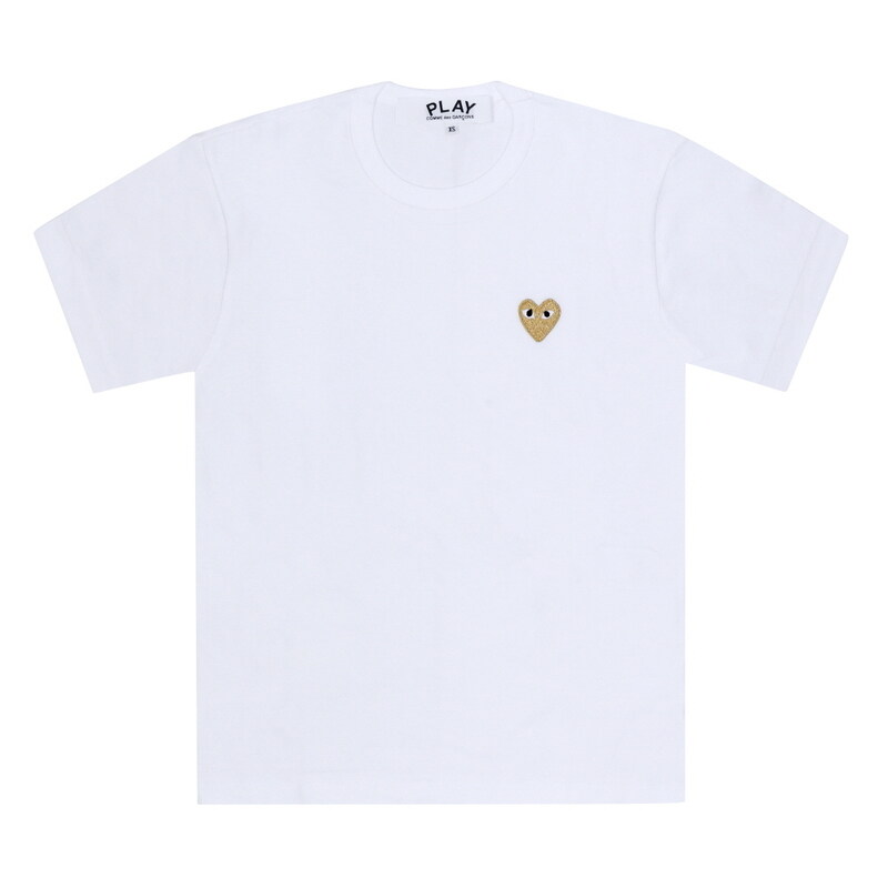 꼼데가르송 AX-T216-051 4 PLAY 플레이 골드 하트 와펜 공용 반팔티 - Comme des Garcons
