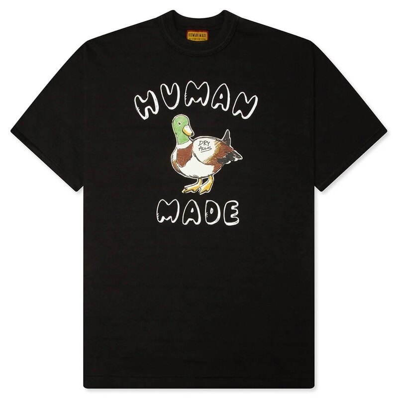 26SS 휴먼메이드 덕 그래픽 남성 반팔 티셔츠 HM31TE022 BLACK - Human Made