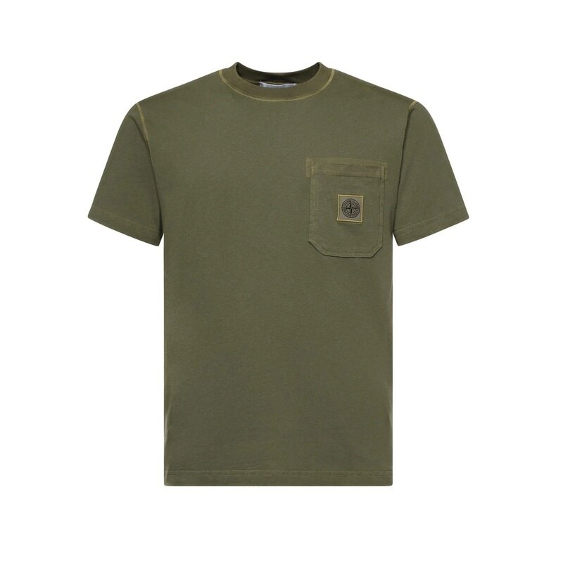 26SS 스톤아일랜드 로고 패치 포켓 남성 반팔 티셔츠 L1S15 2100032 S0057 V015G - Stone Island