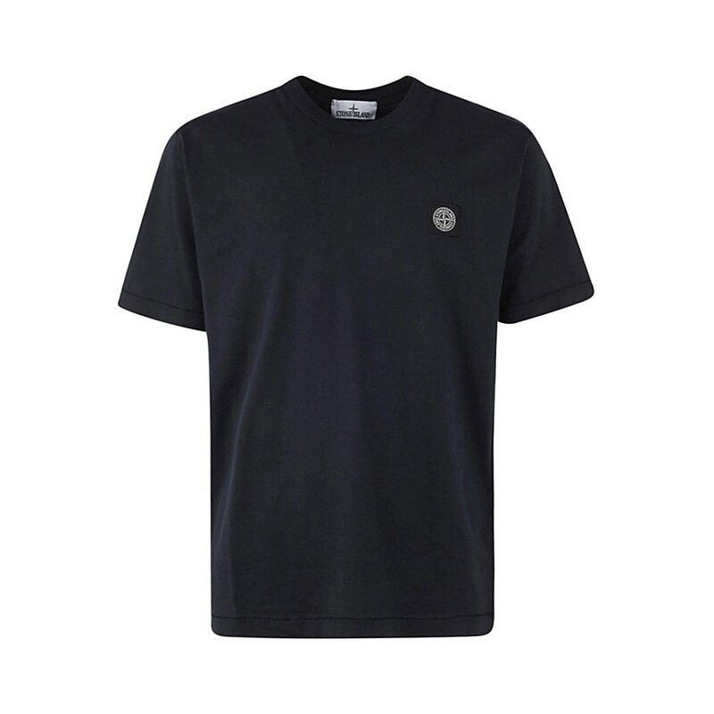 스톤아일랜드 로고 패치 남성 반팔 티셔츠 801524113 A0020 - Stone Island