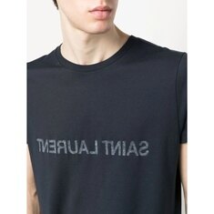 생로랑 리버스 로고 남성 반팔 티셔츠 663278 Y37AW 4145 썸네일 3