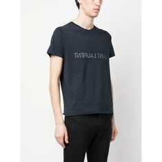 생로랑 리버스 로고 남성 반팔 티셔츠 663278 Y37AW 4145 썸네일 2