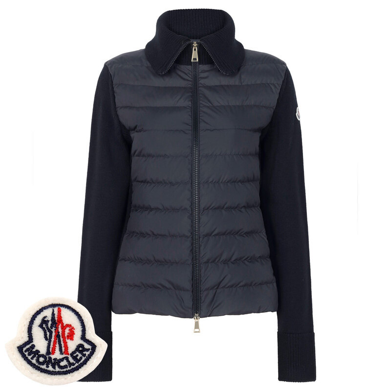 몽클레르 울 니트 믹스 여성 다운 집업 자켓 9B00020 M1131 742 - Moncler