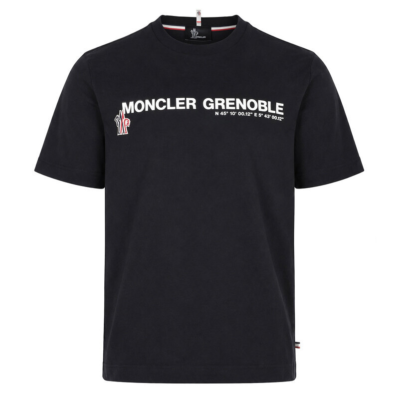 몽클레르 그레노블 로고 남성 반팔 티셔츠 8C00017 89AW1 999 - Moncler
