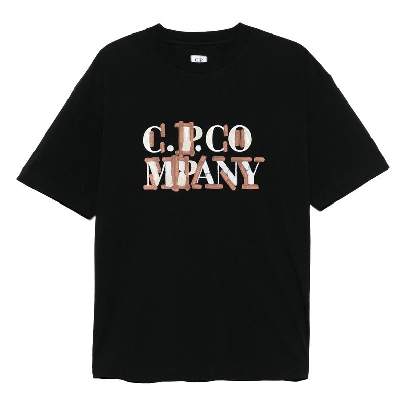 씨피컴퍼니 로고 남성 반팔 티셔츠 18CMTS145A 006586W 999 - CP company