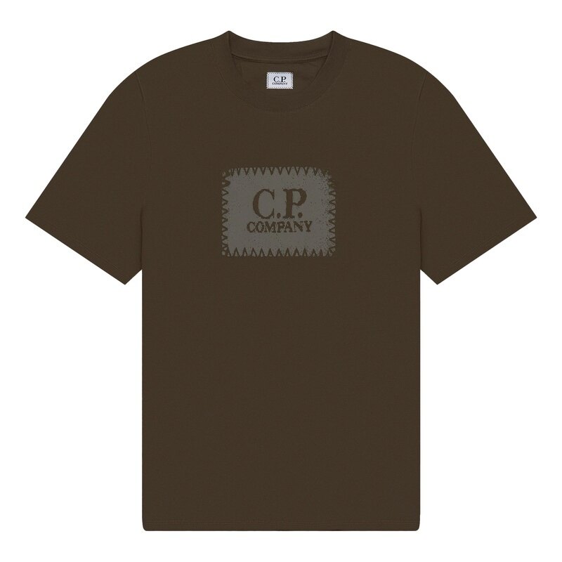 씨피컴퍼니 로고 라벨 남성 반팔 티셔츠 18CMTS029A 005100W 683 - CP company