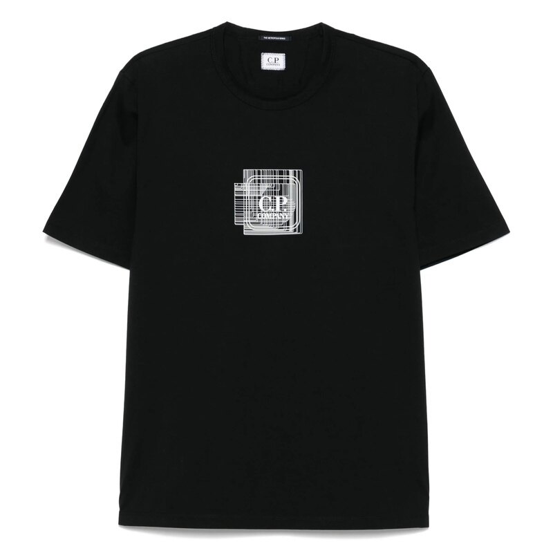 씨피컴퍼니 로고 남성 반팔 티셔츠 18CLTS047A 006370W 999 - CP company