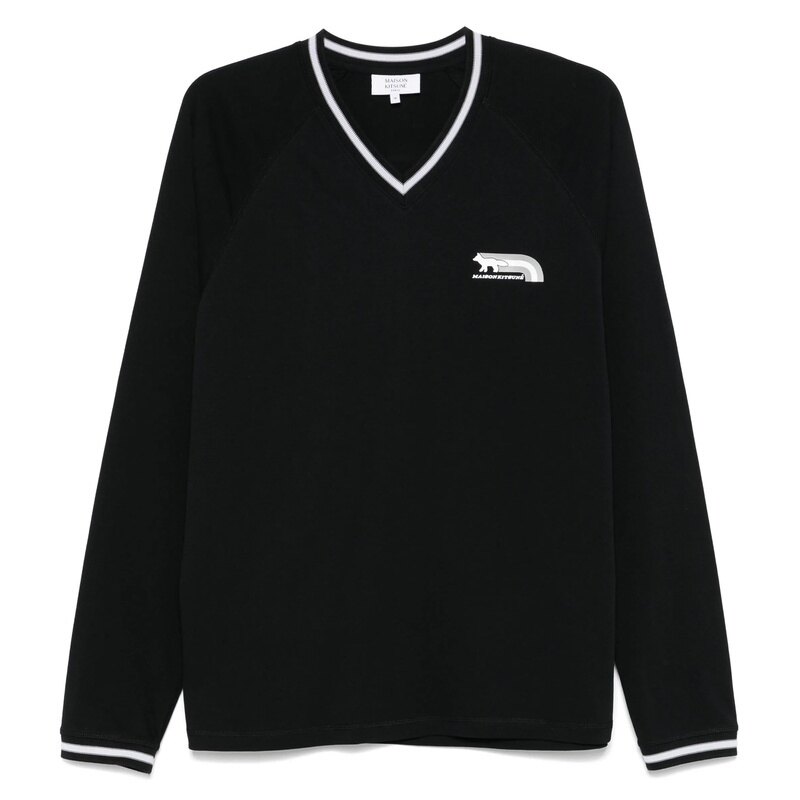 메종키츠네 플래시 폭스 남성 긴팔 티셔츠 NM00108KJ0119 P199 - Maison Kitsune
