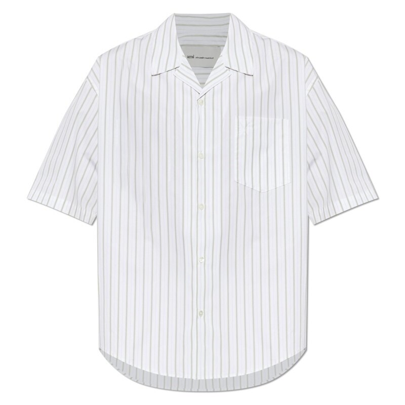26SS 아미 스트라이프 남성 반팔 셔츠 HSH833 CO0220 A075 - Ami
