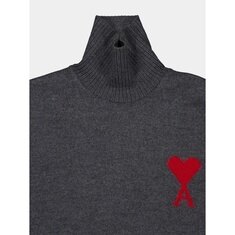아미 빅하트 로고 공용 터틀넥 니트 UKS839 018 084 썸네일 4