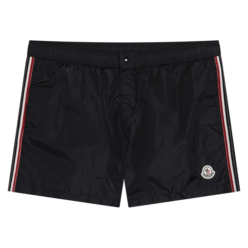 26SS 몽클레르 로고 패치 남성 스윔 팬츠 2C00014 53326 999 - Moncler