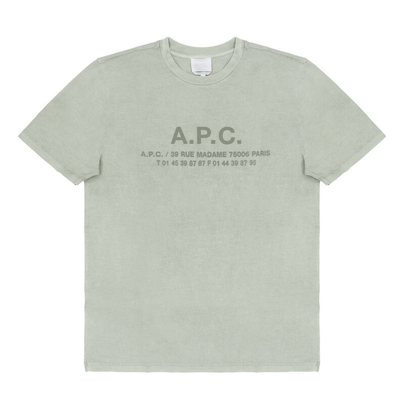 [아페쎄 APC] COHBS H26570 KAB PALE GREEN 남성 반팔티 - A.P.C.