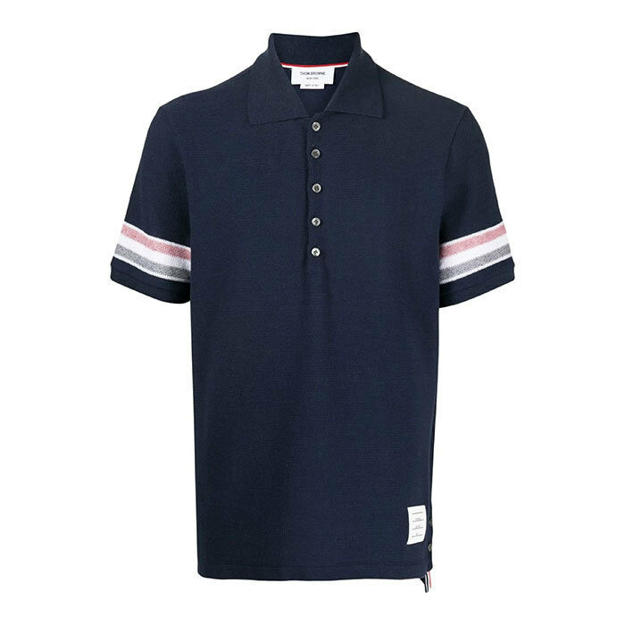 [국내배송] 톰브라운 RWB 스트라이프 폴로 셔츠 PK 네이비 MJP169A J0046 - Thom Browne