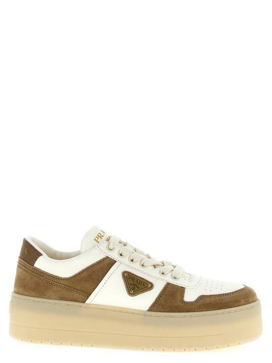 26FW 프라다 다운타운 볼드 레더 스니커즈 1E792M FD050 MLO F0F24 BEIGE DOM - Prada