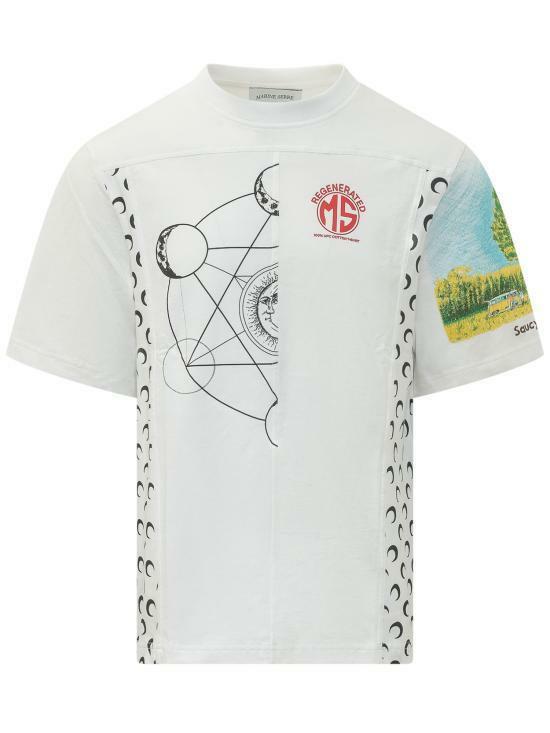 26SS 마린세르 업사이클드 그래픽 티셔츠 MTT102AUJER0003 WH10 WHITE DOM - Marine Serre