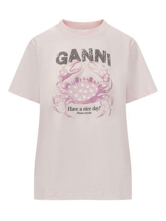 26FW 가니 반팔 티셔츠 A1050197 868 CHALK PINK DOM - Ganni