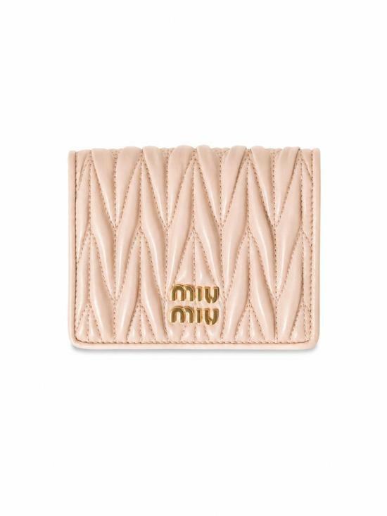 26FW 미우미우 마테라쎄 나파 가죽 반지갑 5MV204 AFPP F0236 POWDER PINK DOM - Miu Miu