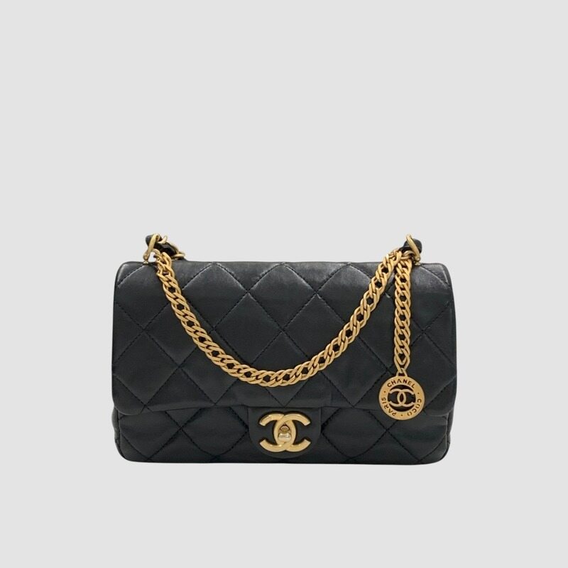 샤넬 시즌 코인 플랩백 체인 블랙 AS4000 내장칩 - Chanel