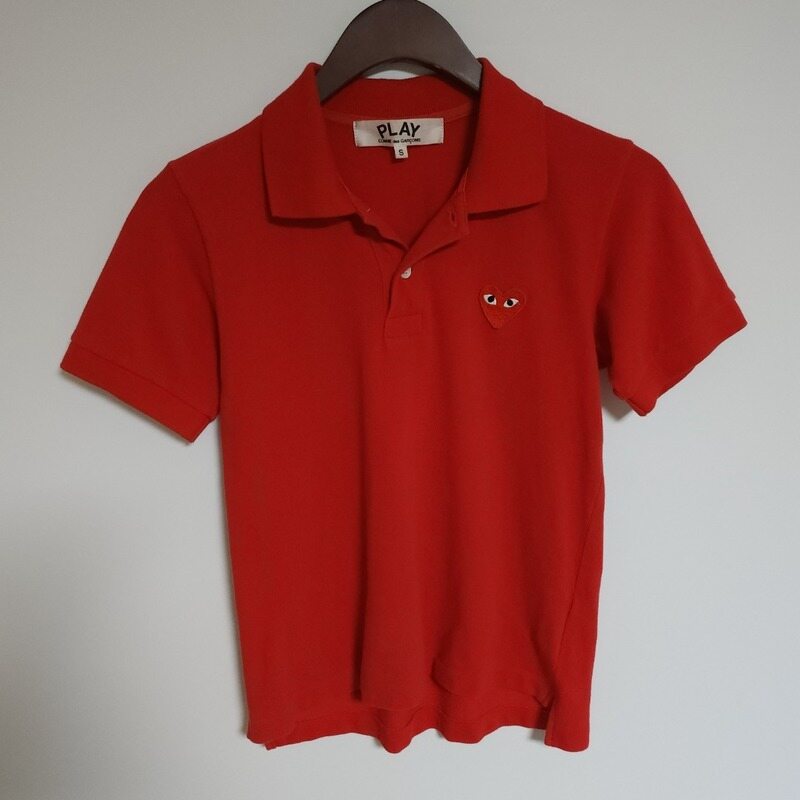 꼼데가르송 레드 여성 반팔 카라티 하트와펜 여자 PK 티셔츠 G312 - Comme des Garcons