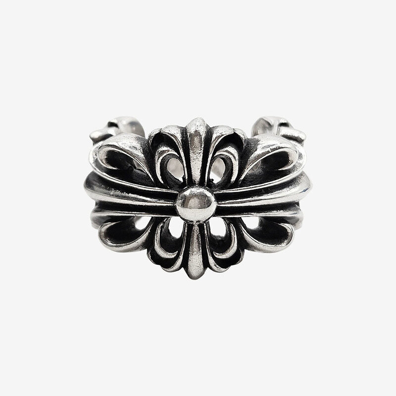 크롬하츠 더블 플로랄 밴드링 15호 실버 F9RBX122 - Chrome Hearts