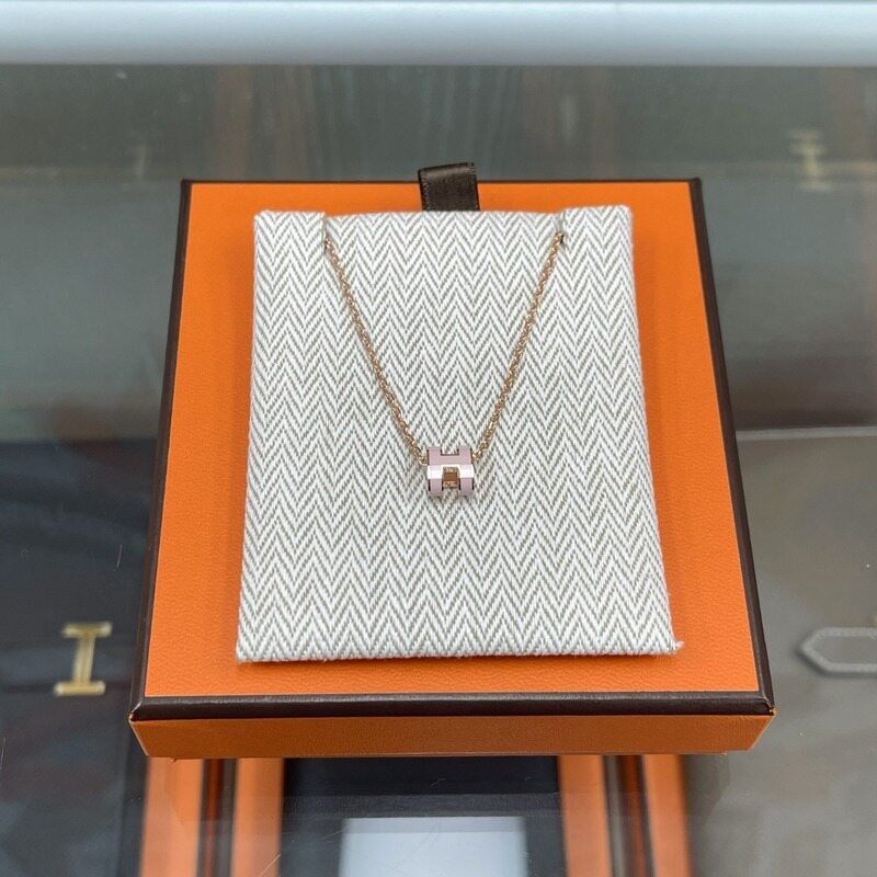 [더럭스] 에르메스 미니 팝아슈 네크리스 핑크/로즈골드 H147992FO85 - Hermes