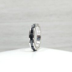 [럭스유] 샤넬 울트라 18K 화이트골드 블랙 세라믹 링 59호 J3092 썸네일 3