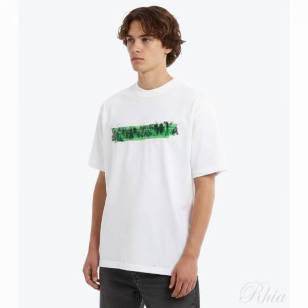 발렌시아가 26SS 메시 스프레이 미디엄 핏 티셔츠 764235 TUVI6 9000 - Balenciaga