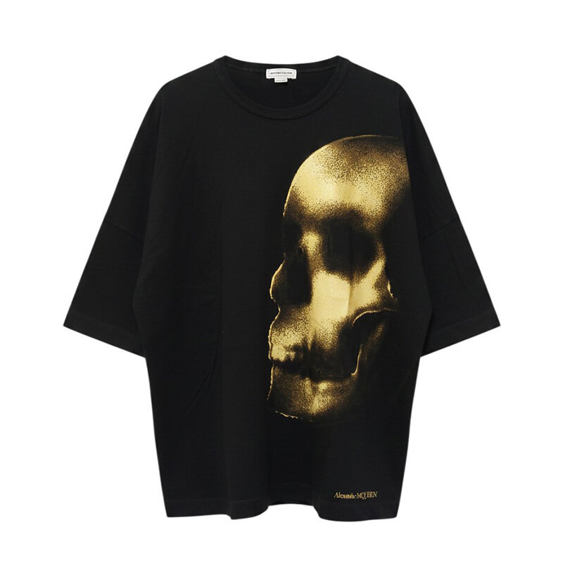 알렉산더맥퀸 블랙 스컬 프린트 남성 티셔츠 110 - Alexander McQueen