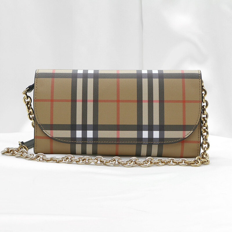 Burberry(버버리) 4073220 헤이마켓 체크 헨리 체인 월렛 크로스백 - Burberry