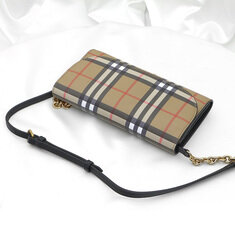 Burberry(버버리) 4073220 헤이마켓 체크 헨리 체인 월렛 크로스백 썸네일 4