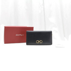 Ferragamo(페라가모) 22 D779 블랙 카프스킨 금장 바라 콘티넨탈 장지갑 썸네일 1