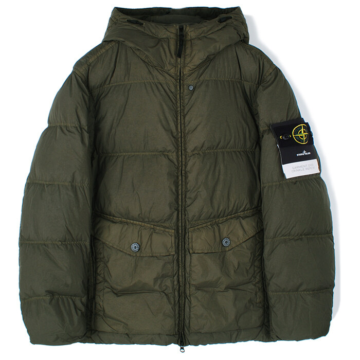 25FW 스톤 크링클랩스 후드 패딩 카키 K2S154100011 S0A23 V0054 - Stone Island