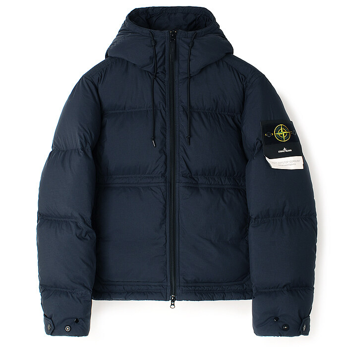 25FW 스톤 매트 립스탑 후드 패딩 네이비 K2S154100019 S0182 V0020 - Stone Island
