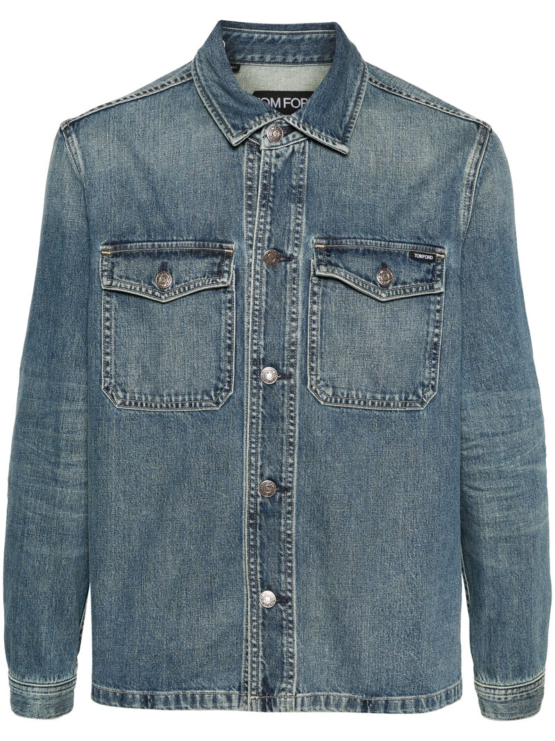 톰 포드 데님 셔츠 자켓 블루 DJR002 DMC042S24 HB378 - Tom Ford
