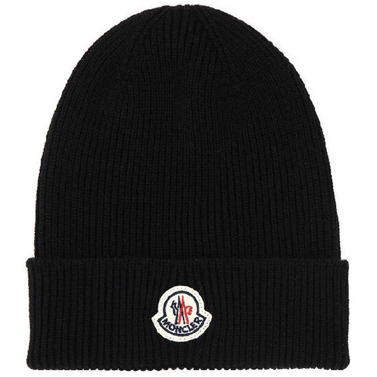 [몽클레어] 3B70500 A9342 999 로고 패치 비니 블랙 모자 / TJ - Moncler