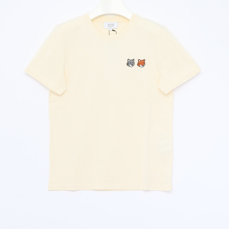 [국내신상]메종키츠네 더블 폭스 헤드 여성 반팔티 OW011CFKJ7026 P702 - Maison Kitsune