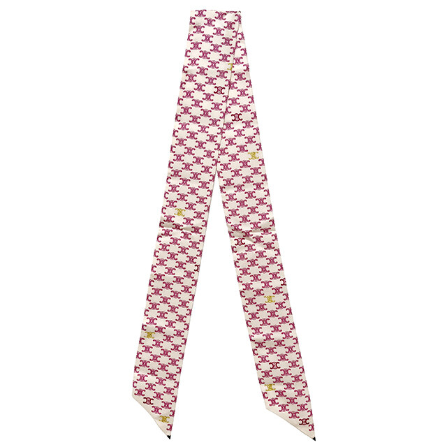 논현 더팩토리 26FW 셀린느 트리옹프 라발리에르 실크 트윌 스카프 / 핑크 골드 (AA0A63L12 25XG) - Celine