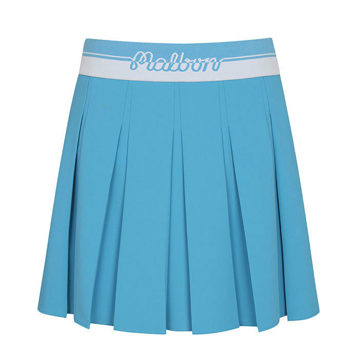 [국내배송] 26SS 말본 와이드 로고 밴딩 플리츠 스커트 블루 M6222PSK51BLU - Malbon